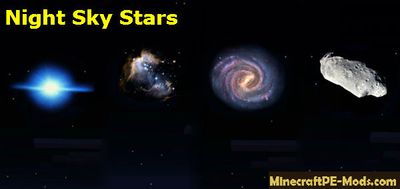 Night Sky Stars Texture Pack For Minecraft PE 1.2.0, 1.1.5, 1.1.4