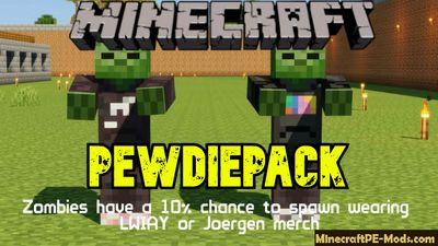 PewDiePie Texture Pack For Minecraft PE Bedrock 1.13.0, 1.12.1